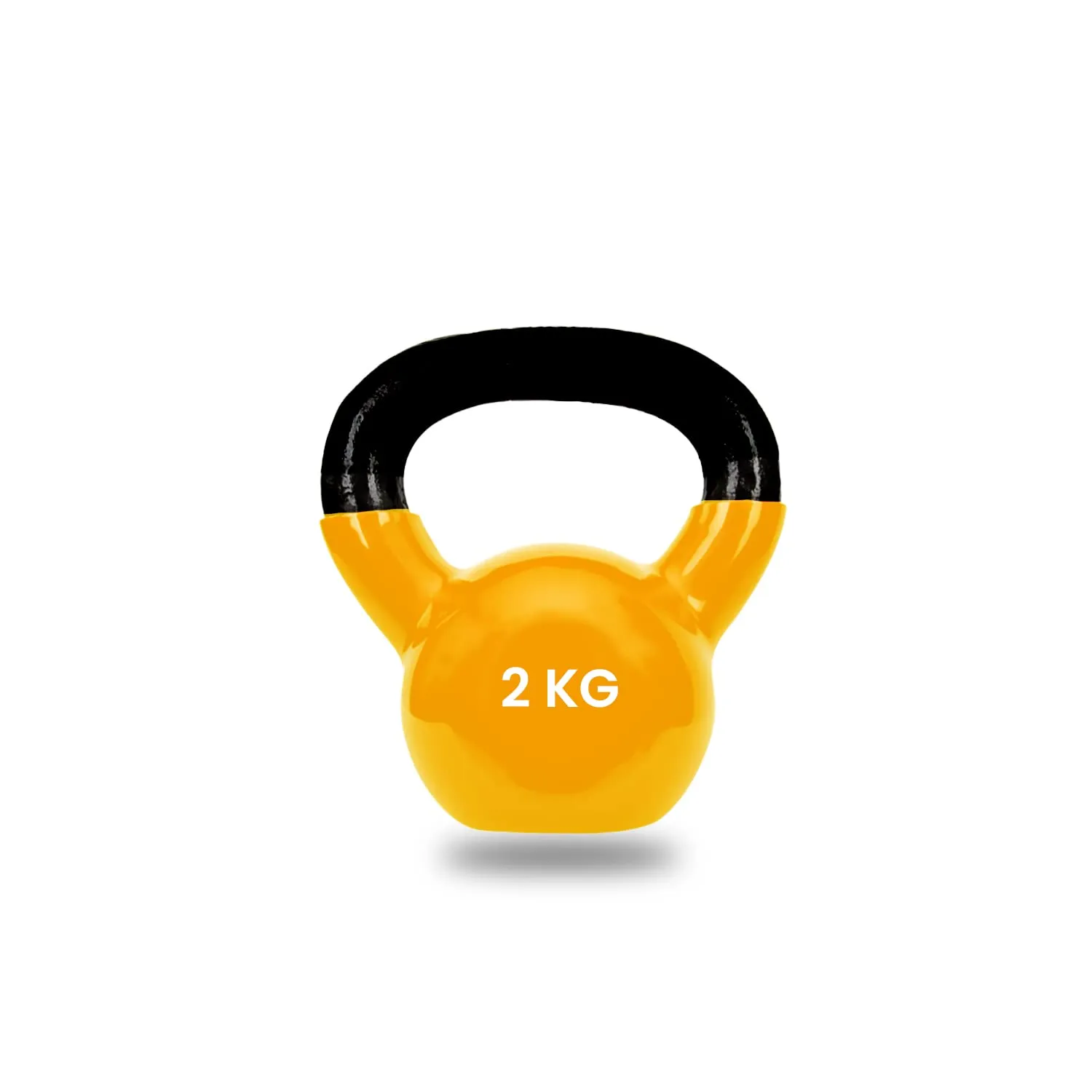 Strauss Premium Vinyl Kettlebell Weight for Men & Women | 12 Kg | Ideal for Home Workout, Yoga, Pilates, Gym Exercises | Non-Slip, Easy to Hold, Scratch Resistant (Yellow)