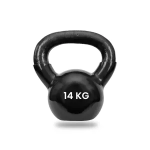 Strauss Premium Vinyl Kettlebell Weight for Men & Women | 14 Kg | Ideal for Home Workout, Yoga, Pilates, Gym Exercises | Non-Slip, Easy to Hold, Scratch Resistant (Black)