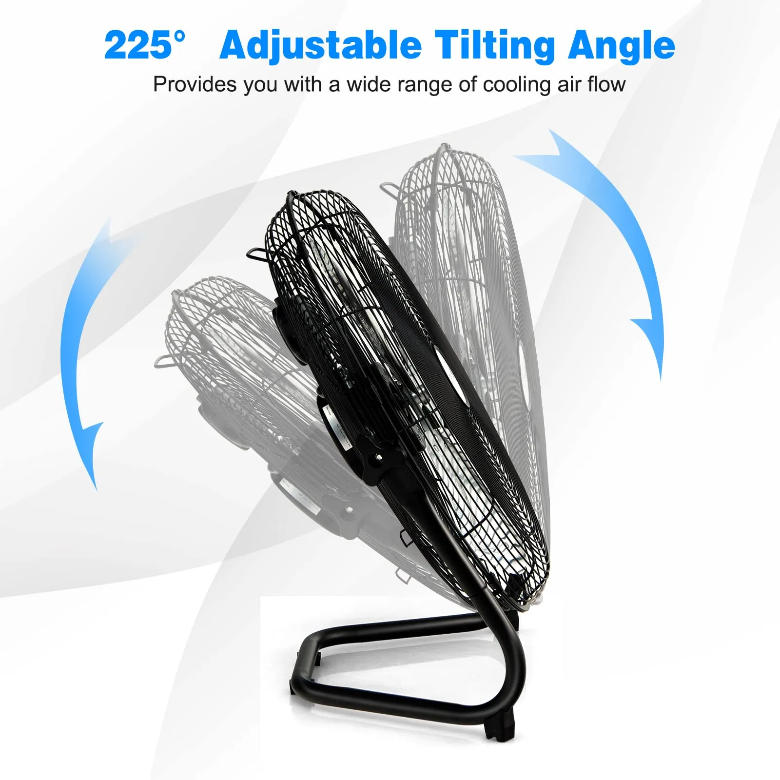 Tangkula 20" High Velocity Floor Fan, 3 Speed Fan w/ Portable Handle, Adjustable Tilt Angle