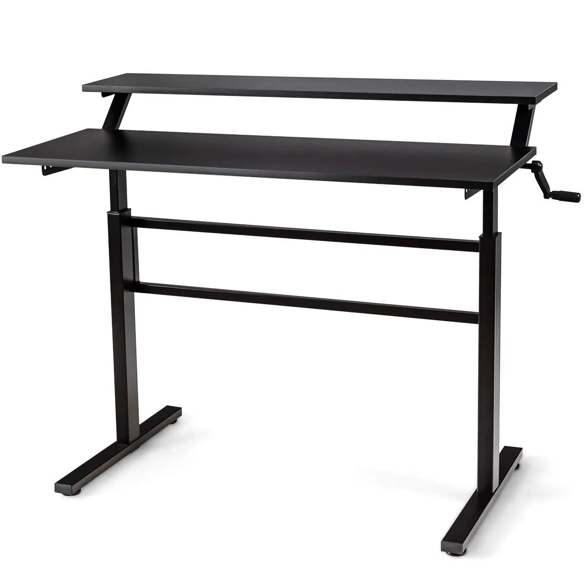 Tangkula Standing Desk, 2-Tier Height Adjustable Sit to Standing Desk