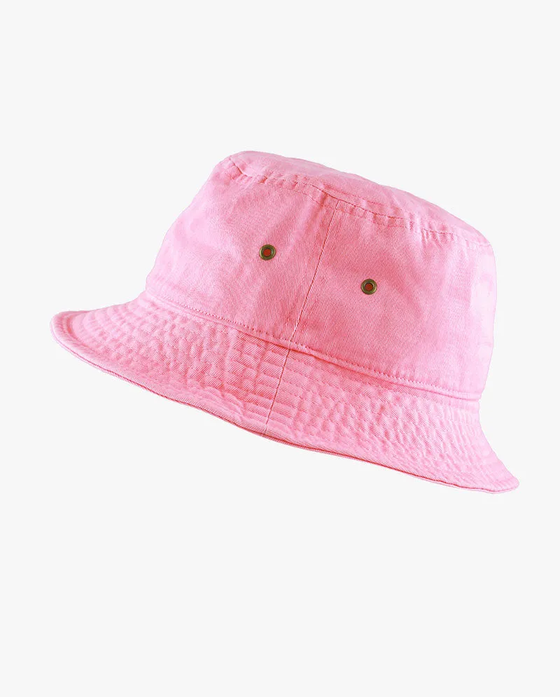 The Hat Depot Kids - Washed Cotton Packable Bucket Travel Hat