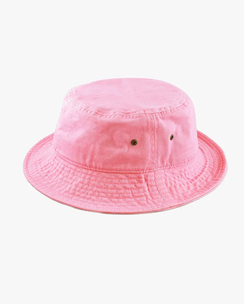 The Hat Depot Kids - Washed Cotton Packable Bucket Travel Hat