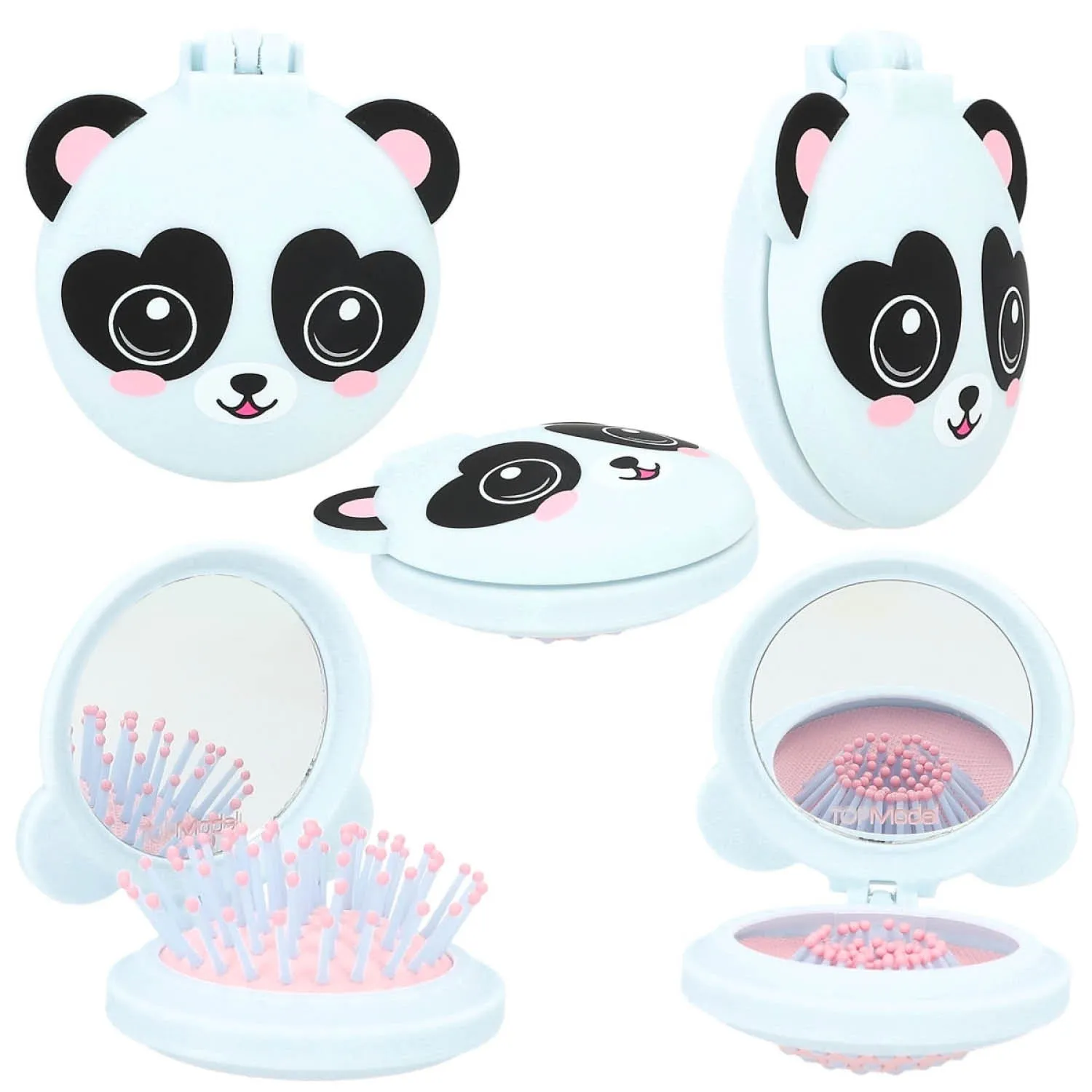 TOPModel Folding Animal Hairbrush with Mirror - Choice of 3