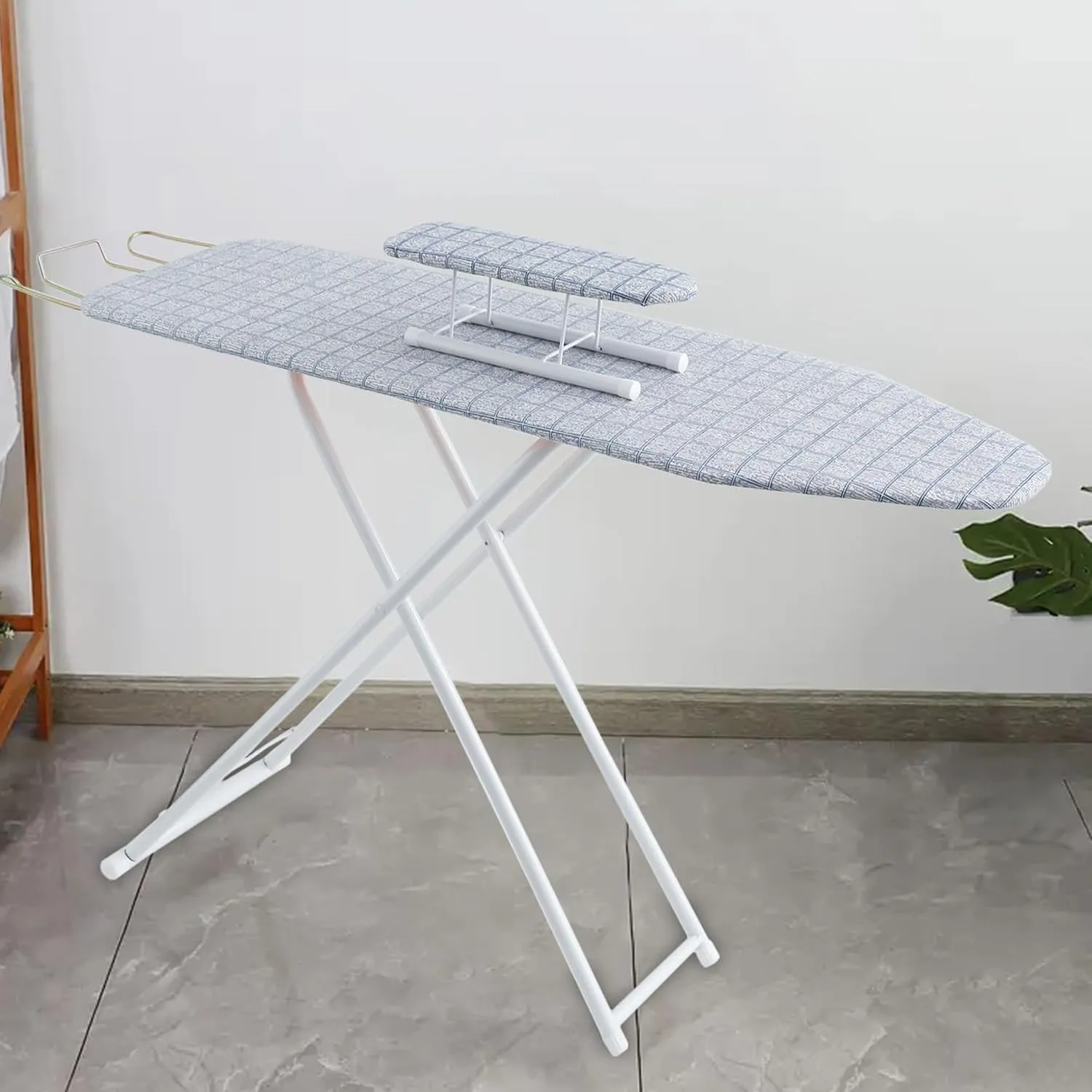 Urbane Home 42 Inch Ironing Board With Small Board|Ironing Stand For Clothes|Press Table for Home (Grey)