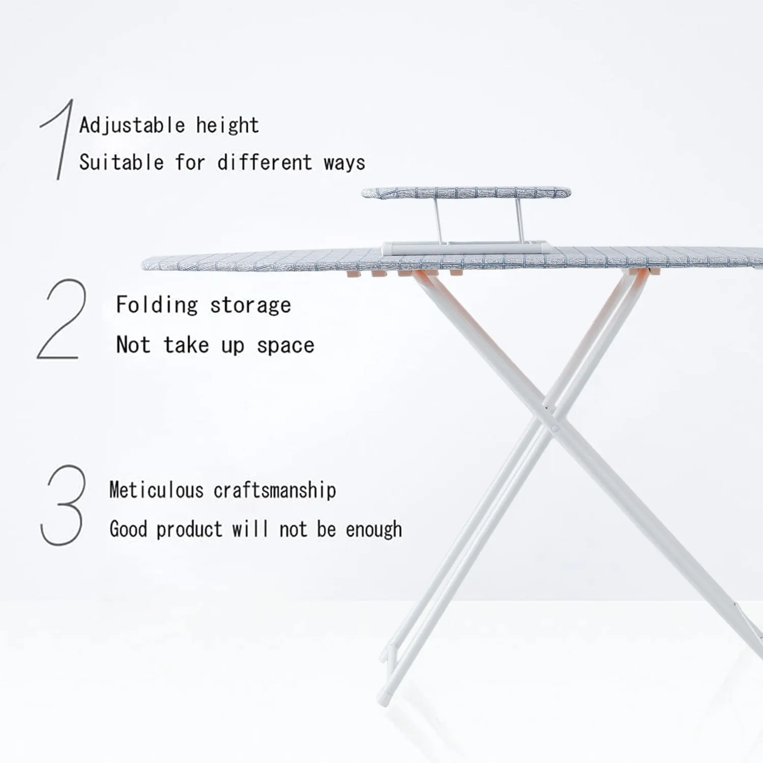 Urbane Home 42 Inch Ironing Board With Small Board|Ironing Stand For Clothes|Press Table for Home (Grey)