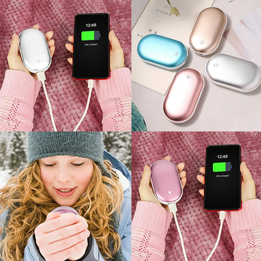 US 2-4 Pack Hand Warmers Rechargeable Power Bank USB Reusable Pocket Size Heater