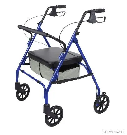 Vive Bariatric Steel Frame Rollator | Extra-Wide Seat | 500 lbs. Limit