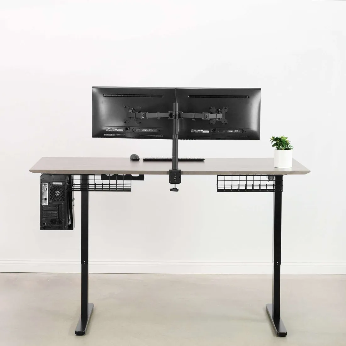 VIVO 37"-55" Electric Single Motor Desk Frame, DESK-EV00B,DESK-EV00W