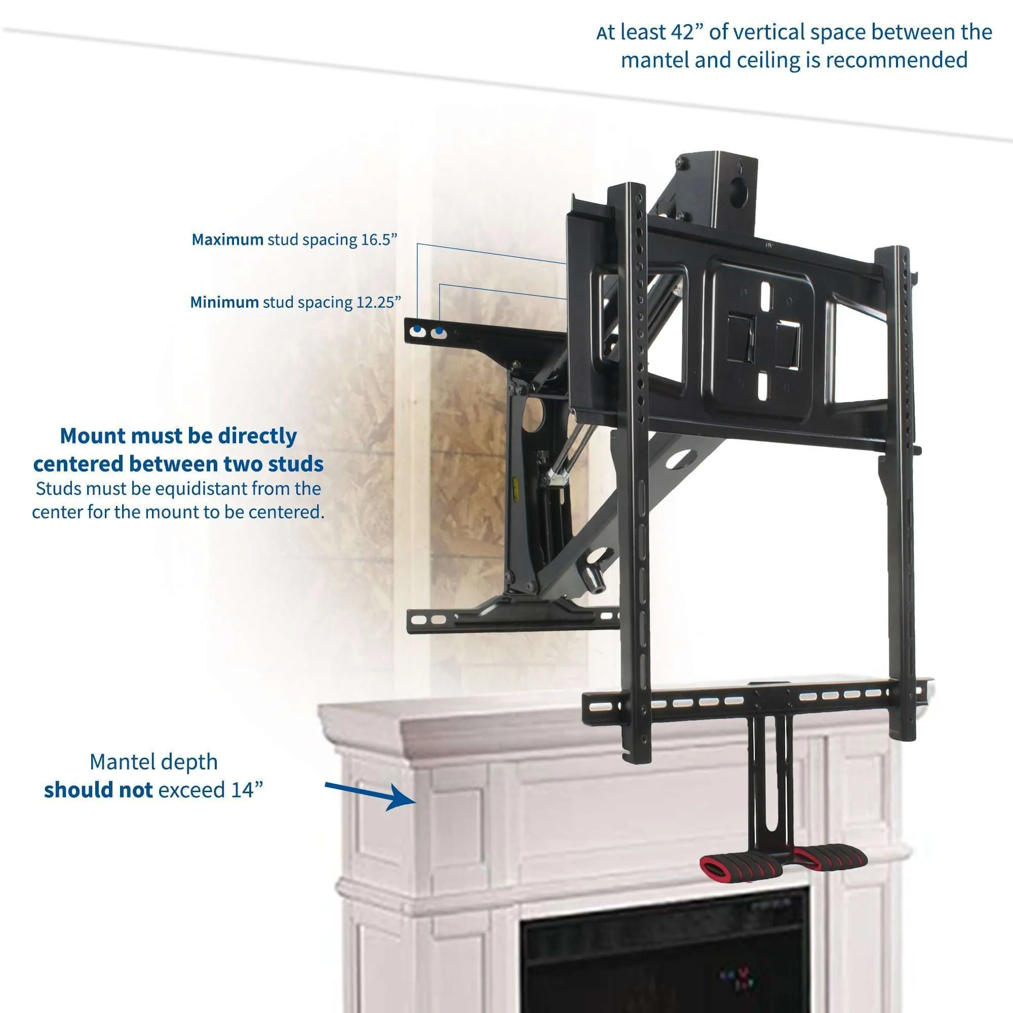 VIVO Counterbalance Wall Mount for 40” to 63” TVs, MOUNT-VW63G