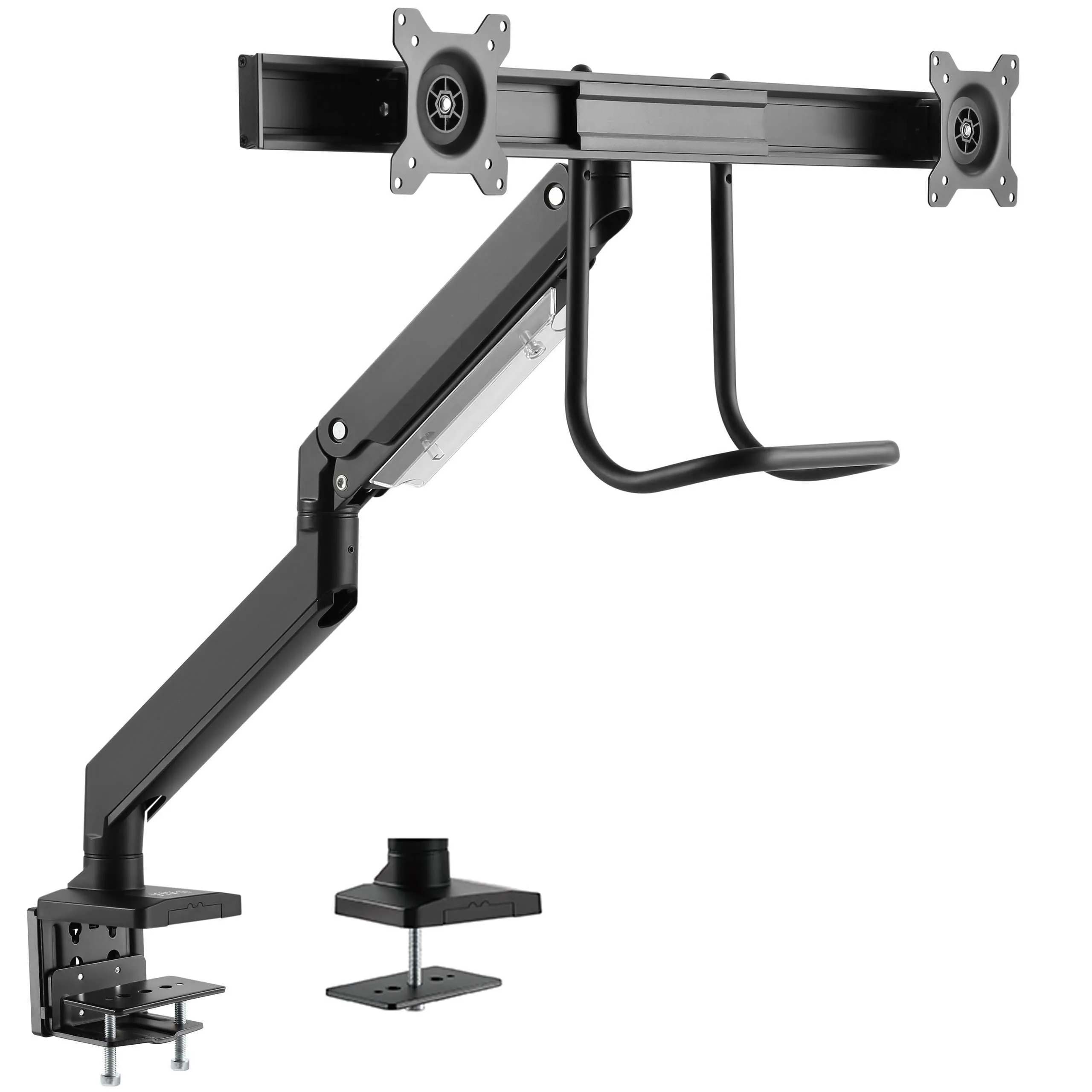 VIVO Pneumatic Arm Dual Monitor Desk Mount with Pull Handle, STAND-V101G2