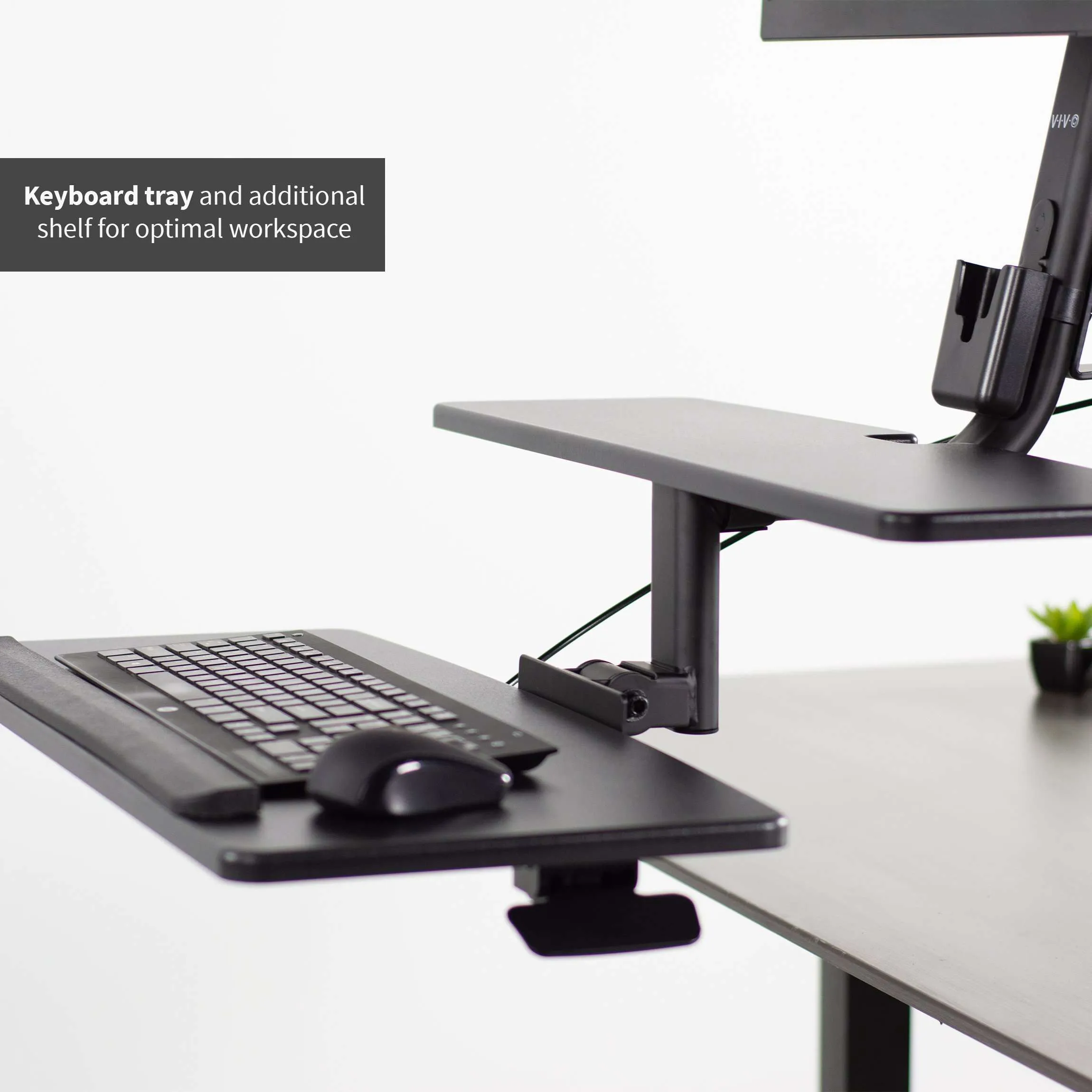 VIVO Sit-to-Stand Single Monitor Desk Mount Workstation, STAND-SIT1D