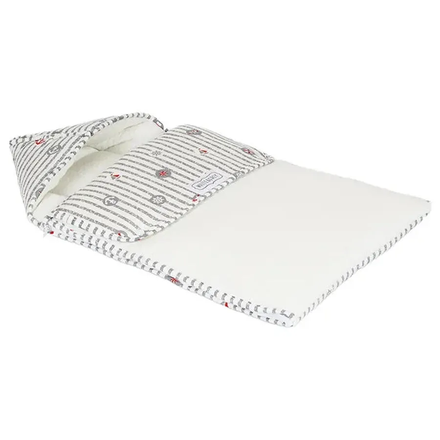 White & Grey Baby Sleeping Bag - Anchor