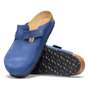 Women's Birkenstock Boston Suede Embossed Color: Indigo Blue (MEDIUM/NARROW WIDTH)