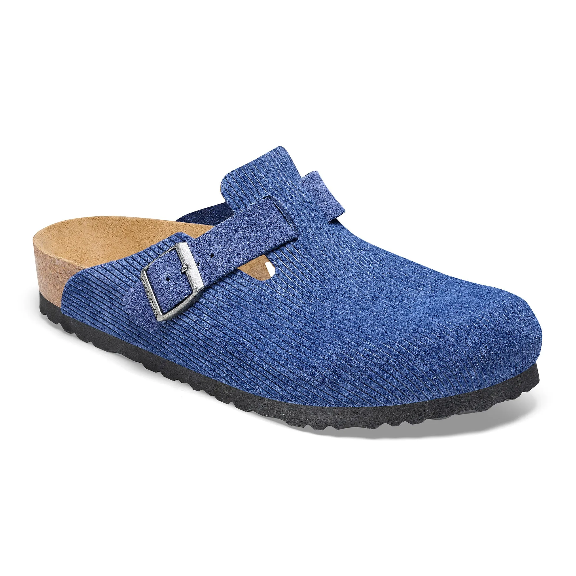 Women's Birkenstock Boston Suede Embossed Color: Indigo Blue (MEDIUM/NARROW WIDTH)