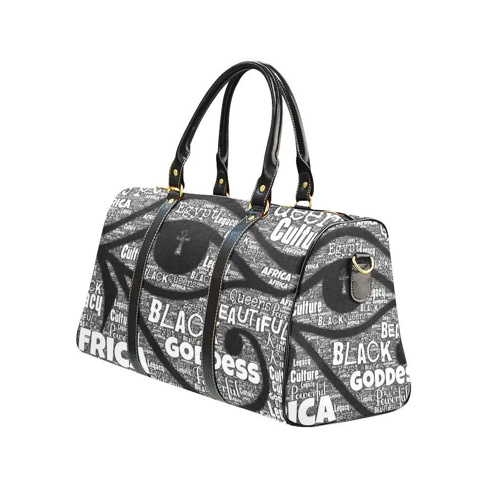 Worded Eye of Horus Waterproof Travel Bag